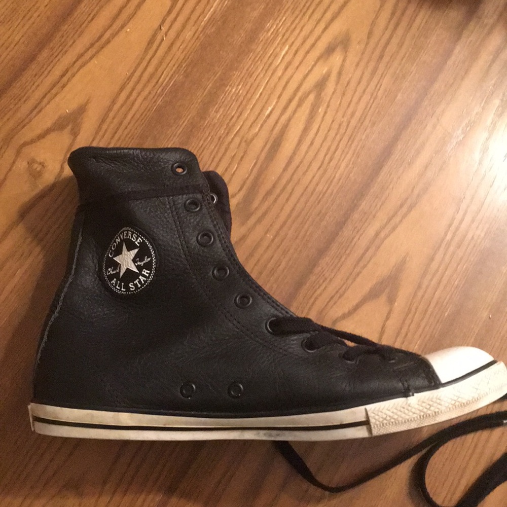 Black high leather All Star - Converse